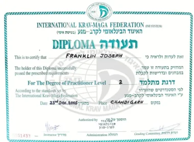 Franklin Joseph Krav Maga Certificate 06