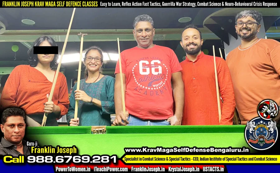 Krav Maga Bengaluru Takes to the Snooker Table > Franklin Joseph Krav Maga Self Defense Bengaluru